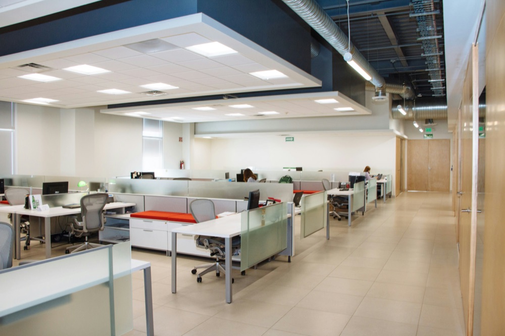 Open-plan office cleaned by the 2gether2shine team